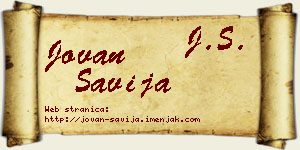 Jovan Šavija vizit kartica